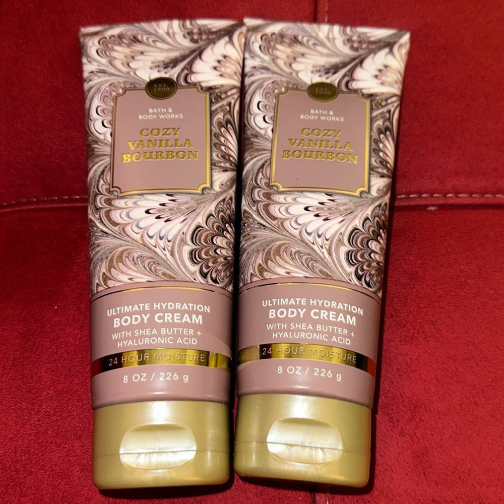 BBW 2pc Cozy Vanilla Bourbon Body Creams